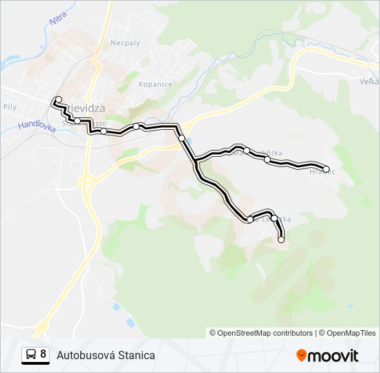 8 bus Line Map