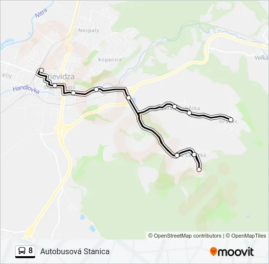 8 Bus Line Map