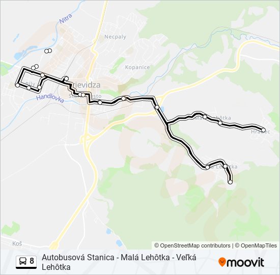 8 bus Line Map