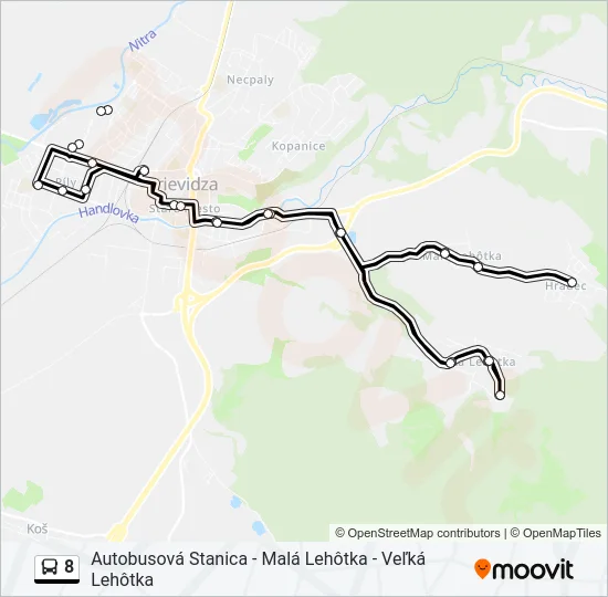 8 Bus Line Map