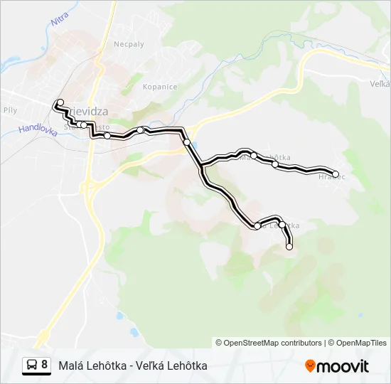 8 Bus Line Map