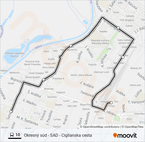 10 bus Line Map