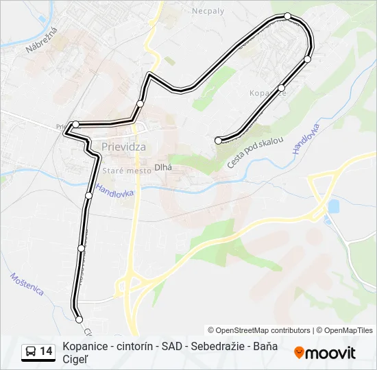 14 Bus Line Map