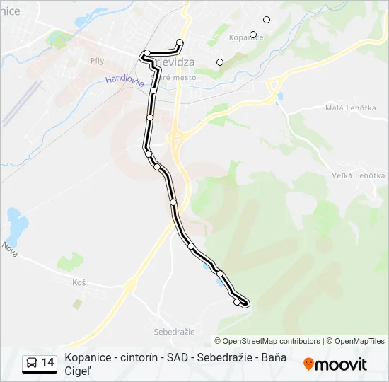 14 Bus Line Map