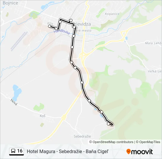 16 Bus Line Map