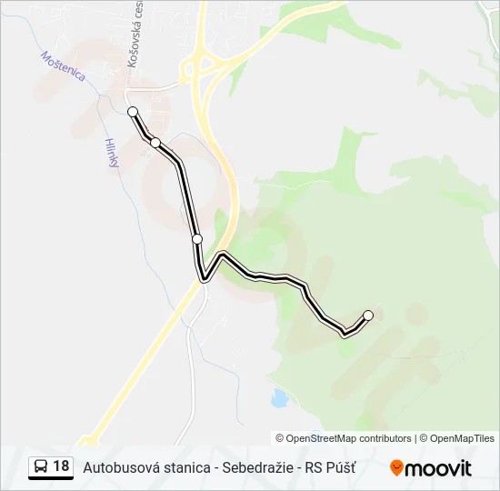 18 Bus Line Map