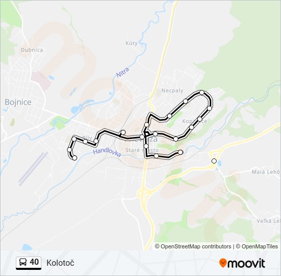 40 autobus Mapa linky