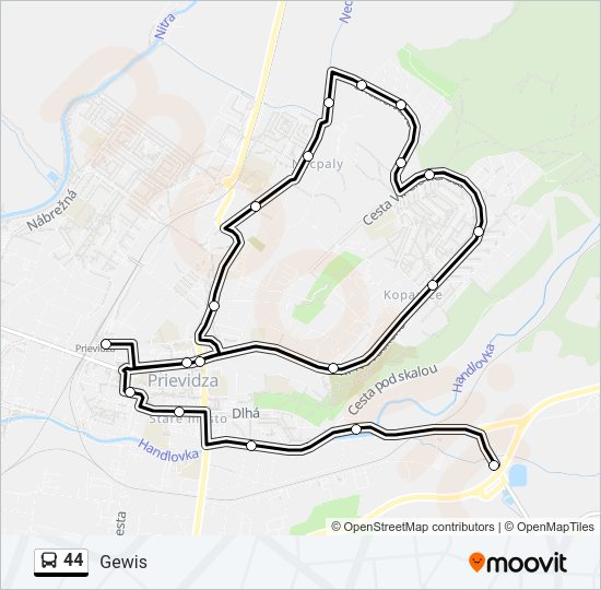 44 bus Line Map