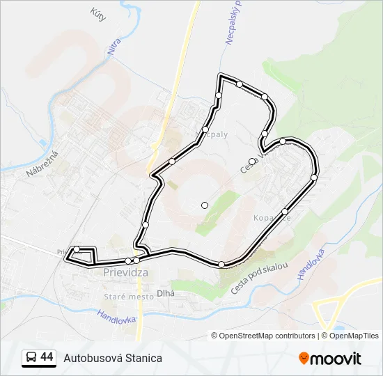 44 Bus Line Map