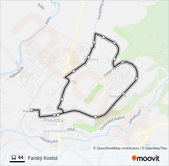 44 bus Line Map