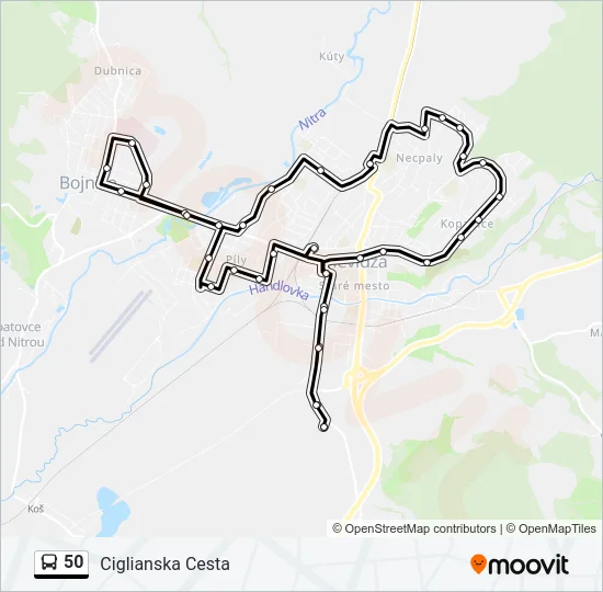 50 Bus Line Map