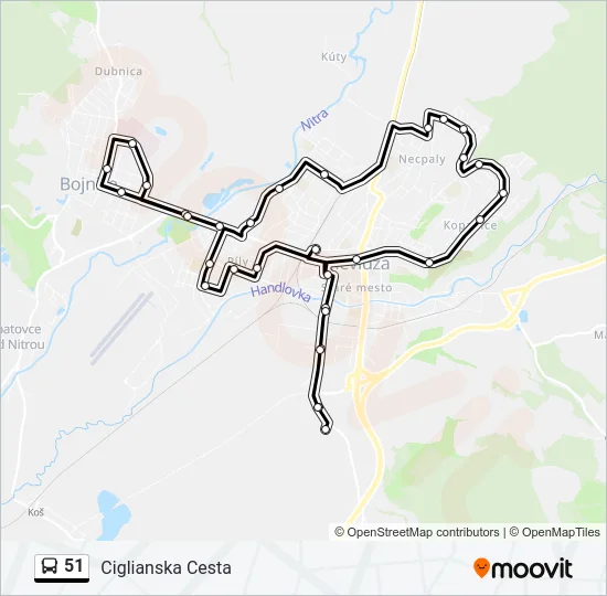 51 Bus Line Map