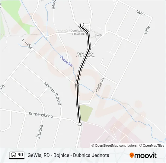 90 Bus Line Map