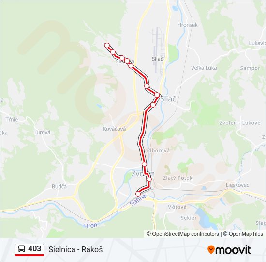 403 autobus Mapa linky