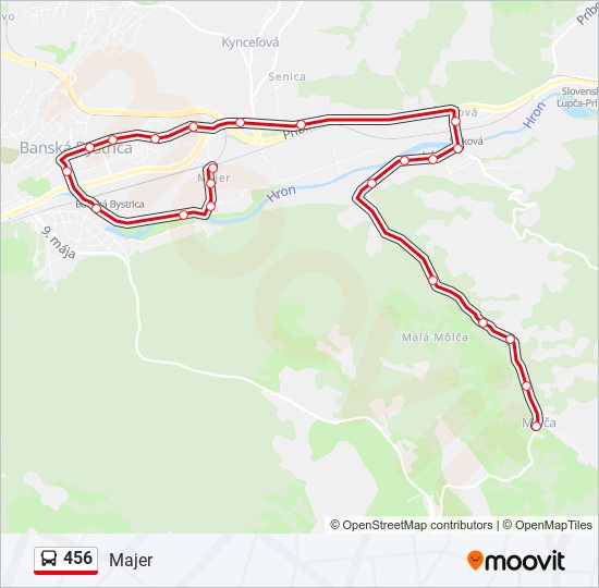 456 autobus Mapa linky