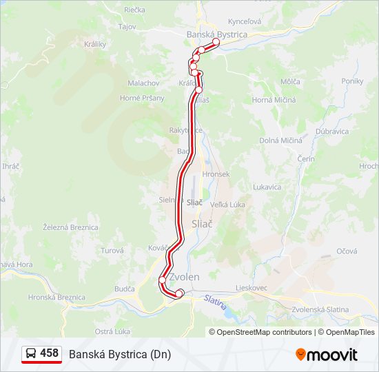 458 Route: Schedules, Stops & Maps - Banská Bystrica (Dn) (Updated)