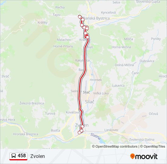 458 bus Line Map