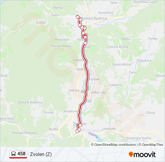 458 bus Line Map