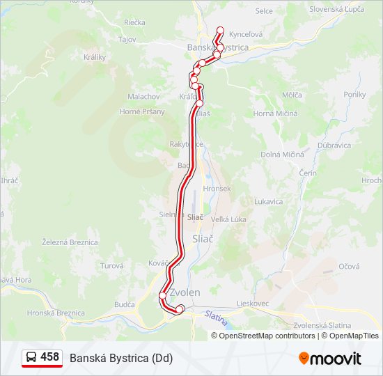 458 bus Line Map