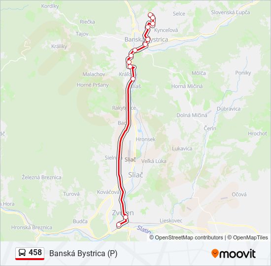 458 bus Line Map