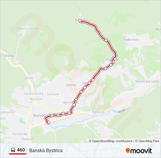 460 autobus Mapa linky