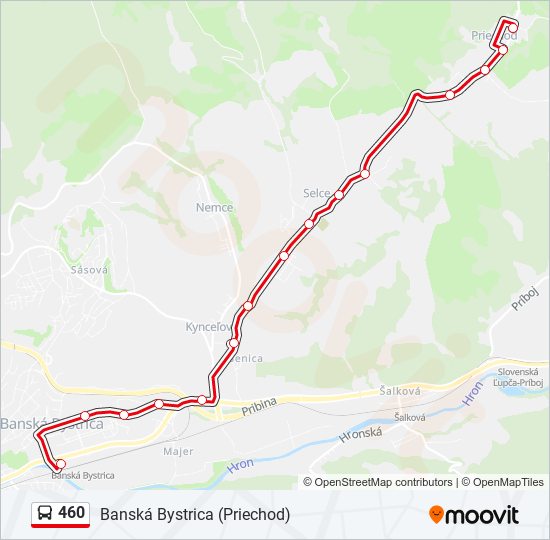 460 autobus Mapa linky