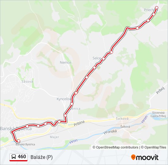 460 autobus Mapa linky