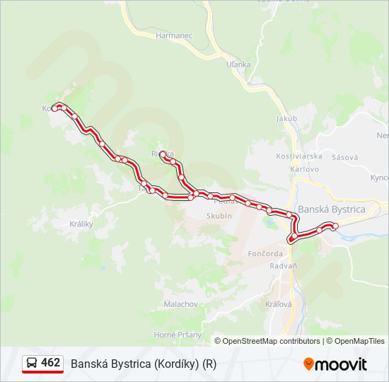 462 Route: Schedules, Stops & Maps - Banská Bystrica (Kordíky) (R ...