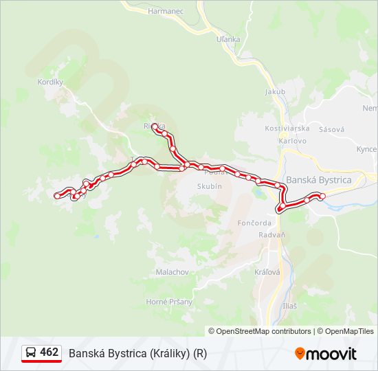 462 autobus Mapa linky