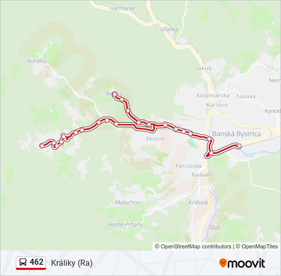 462 autobus Mapa linky