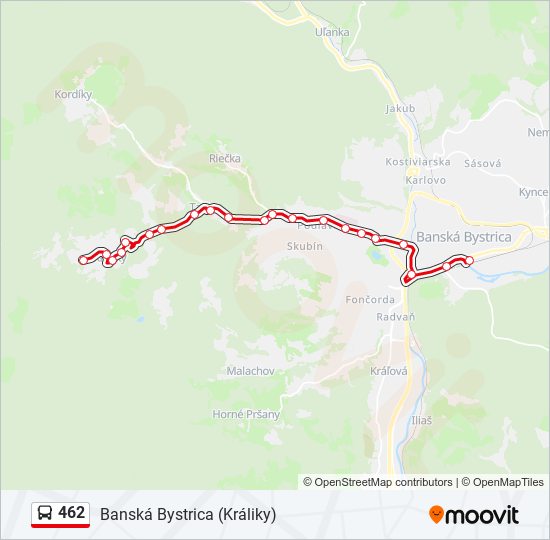 462 autobus Mapa linky