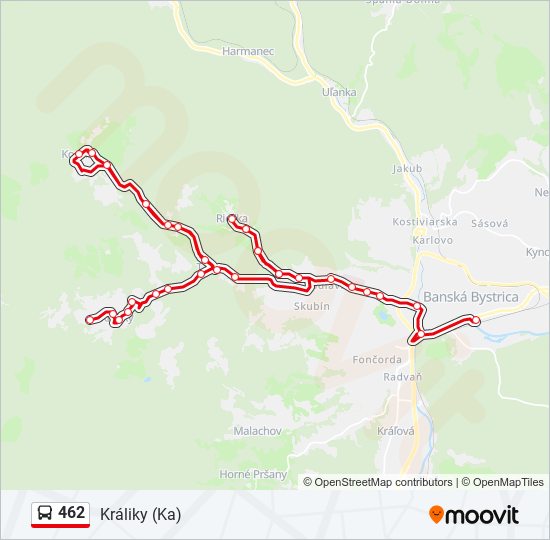 462 autobus Mapa linky