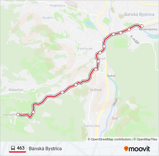 463 autobus Mapa linky