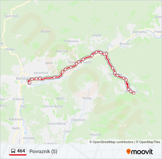 464 autobus Mapa linky