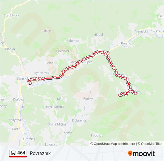 464 bus Line Map