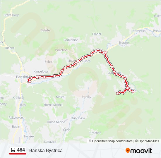 464 autobus Mapa linky