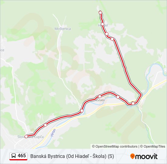 465 autobus Mapa linky