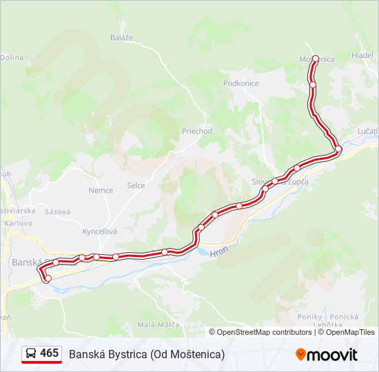 465 bus Line Map