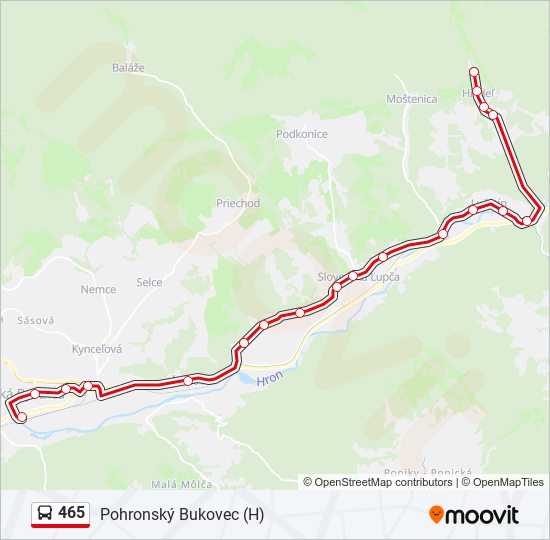 465 autobus Mapa linky