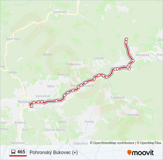 465 autobus Mapa linky