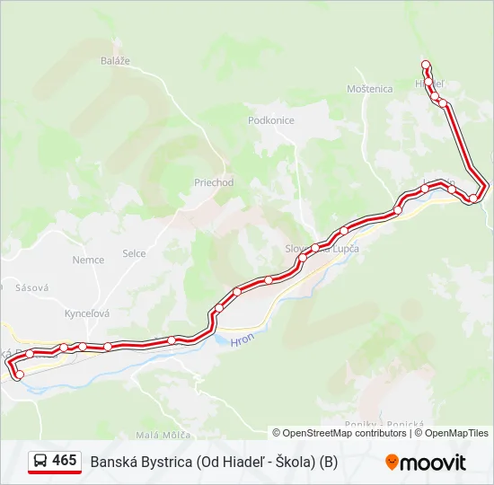 465 Bus Line Map