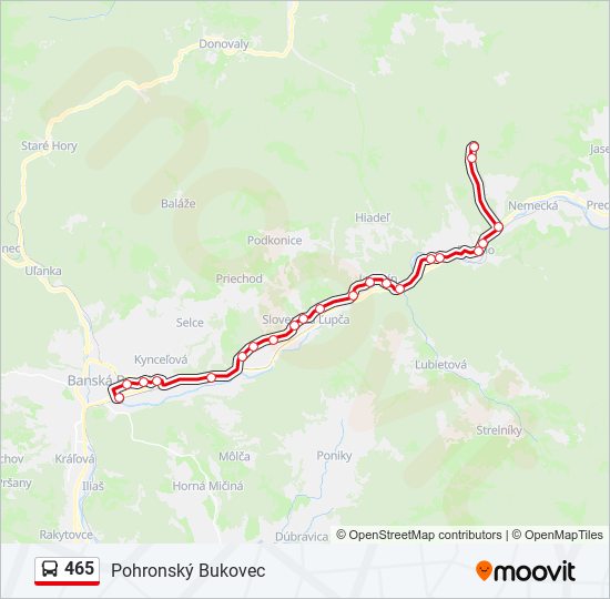 465 autobus Mapa linky