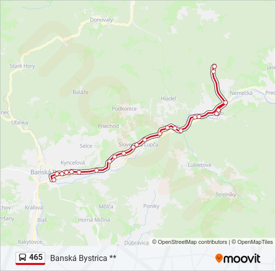 465 autobus Mapa linky