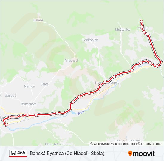 465 autobus Mapa linky