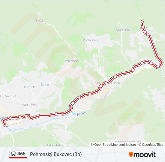 465 autobus Mapa linky