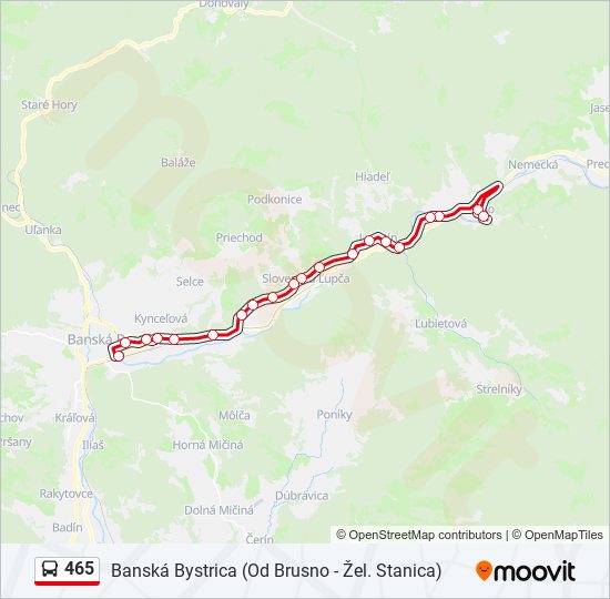 465 autobus Mapa linky