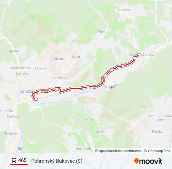 465 bus Line Map