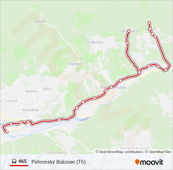 465 autobus Mapa linky