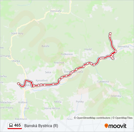 465 autobus Mapa linky