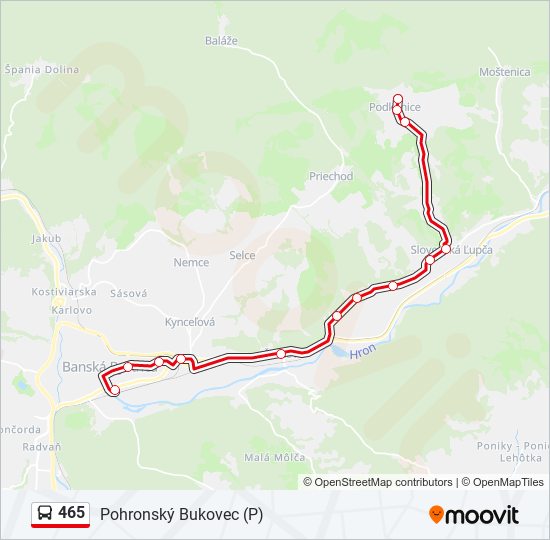 465 bus Line Map